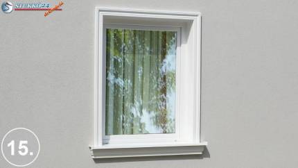 Egyszerű ablakstukkó Miskolc 102 kültéri díszléccel