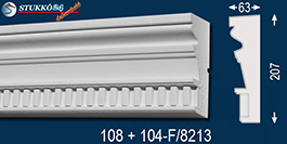 Visegrád 108+104-F-8213 kérgesített homlokzat dekoráció, kültéri díszléc