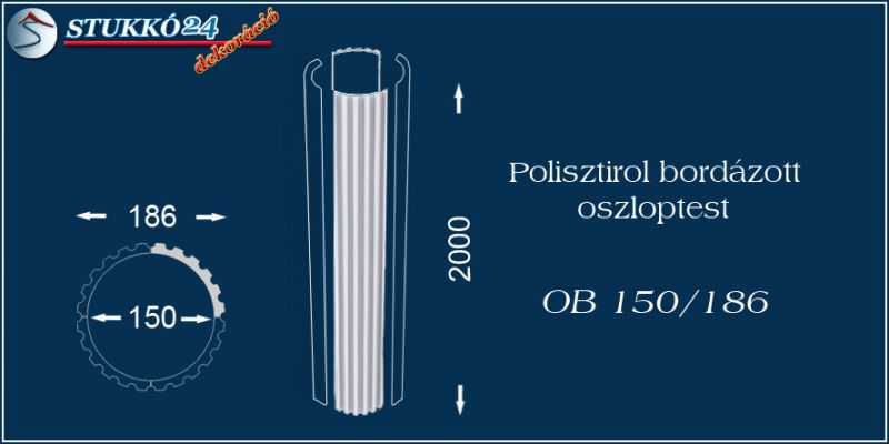 Polisztirol oszloptest bordázott OB 150/186