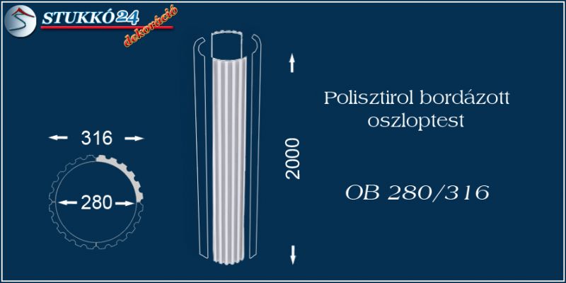 Polisztirol oszloptest bordázott OB 280/316