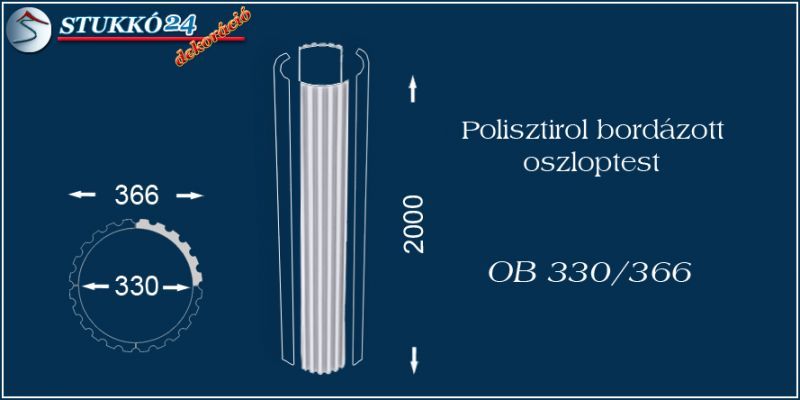 Polisztirol oszloptest bordázott OB 330/366
