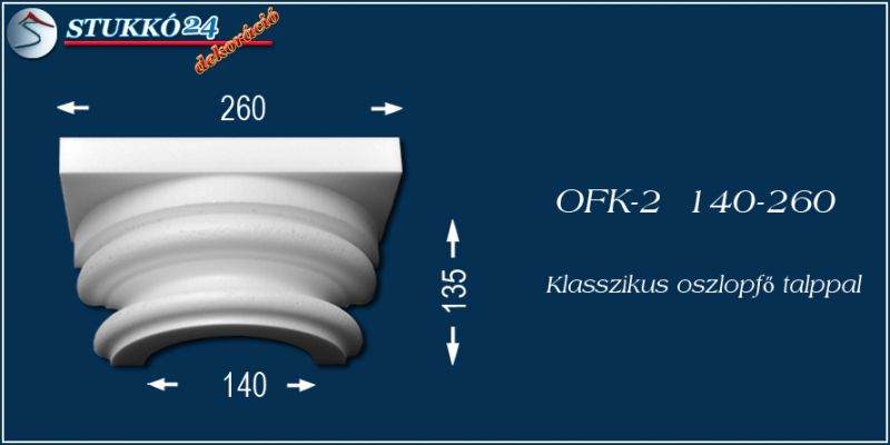 Polisztirol klasszikus oszlopfő talppal OFK-2 140/260