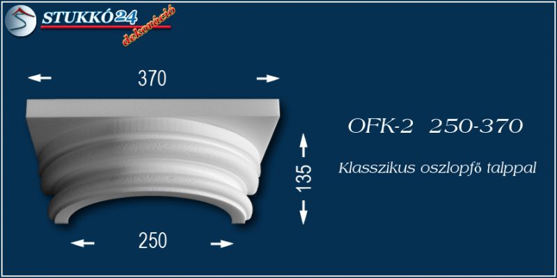 Polisztirol klasszikus oszlopfő talppal OFK-2 250/370