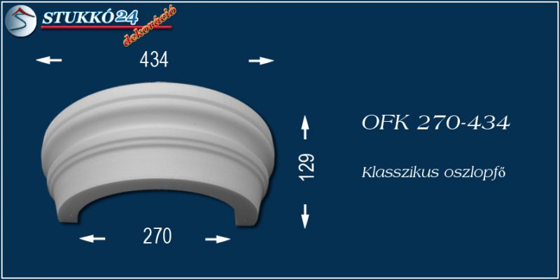Polisztirol oszlopfő klasszikus OFK 270/434