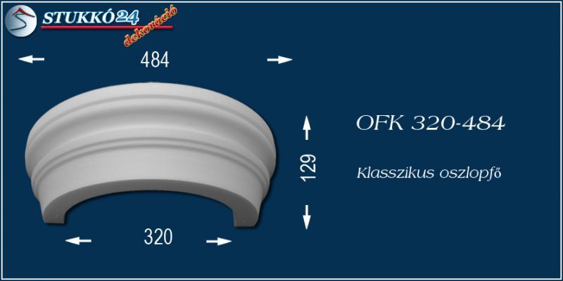 Polisztirol oszlopfő klasszikus OFK 320/484