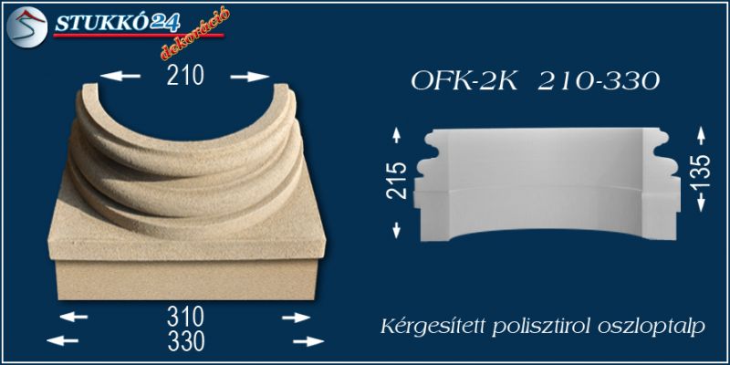Oszloptalp kvarchomok-műgyanta bevonattal OFK-2K 210/330