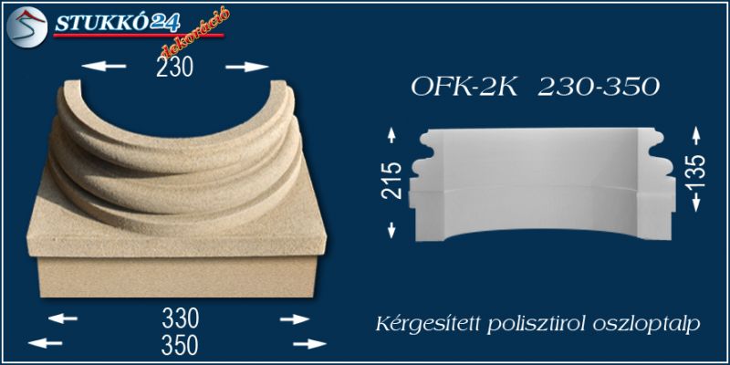 Oszloptalp kvarchomok-műgyanta bevonattal OFK-2K 230/350