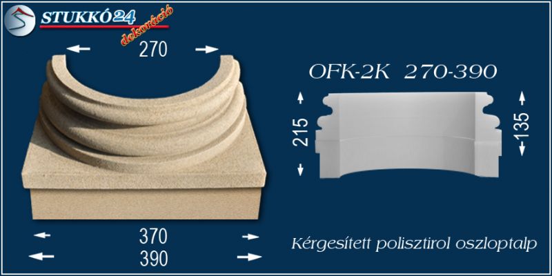 Oszloptalp kvarchomok-műgyanta bevonattal OFK-2K 270/390