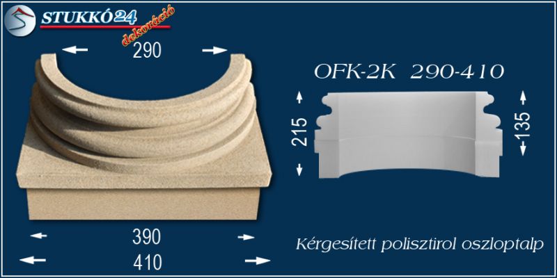 Oszloptalp kvarchomok-műgyanta bevonattal OFK-2K 290/410