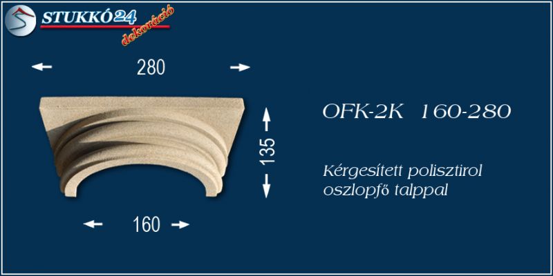Oszlopfő kvarchomok-műgyanta bevonattal OFK-2K 160/280