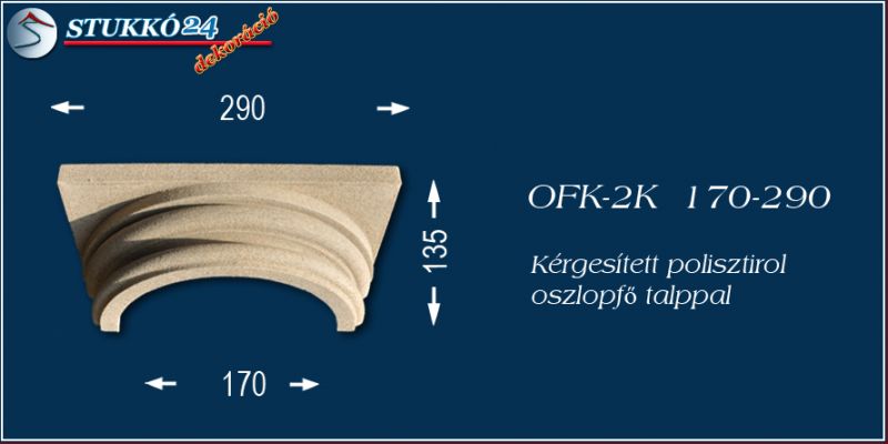 Oszlopfő kvarchomok-műgyanta bevonattal OFK-2K 170/290
