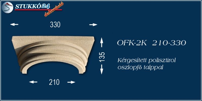 Oszlopfő kvarchomok-műgyanta bevonattal OFK-2K 210/330