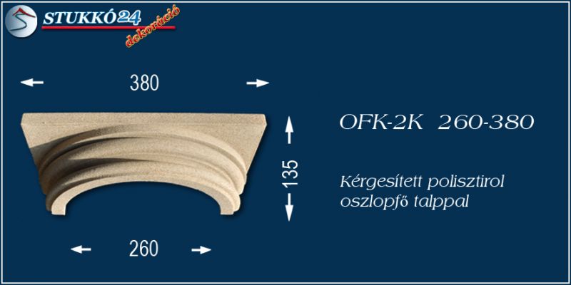 Oszlopfő kvarchomok-műgyanta bevonattal OFK-2K 260/380