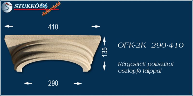 Oszlopfő kvarchomok-műgyanta bevonattal OFK-2K 290/410