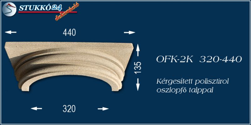 Oszlopfő kvarchomok-műgyanta bevonattal OFK-2K 320/440