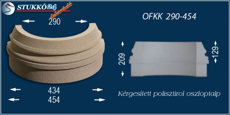 Oszloptalp kvarchomok-műgyanta bevonattal OFKK 290/454