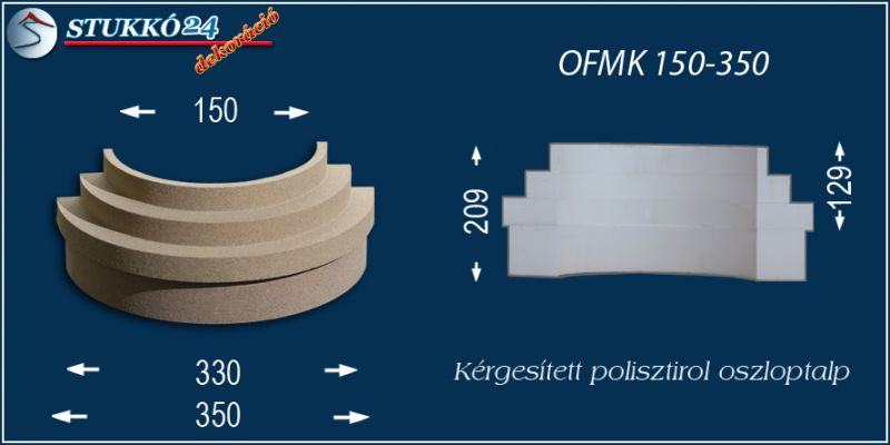 Oszloptalp kvarchomok-műgyanta bevonattal OFMK 150/350