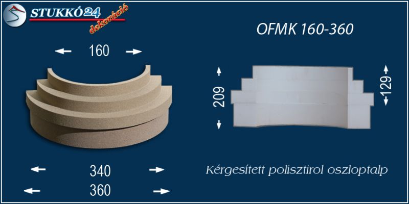 Oszloptalp kvarchomok-műgyanta bevonattal OFMK 160/360