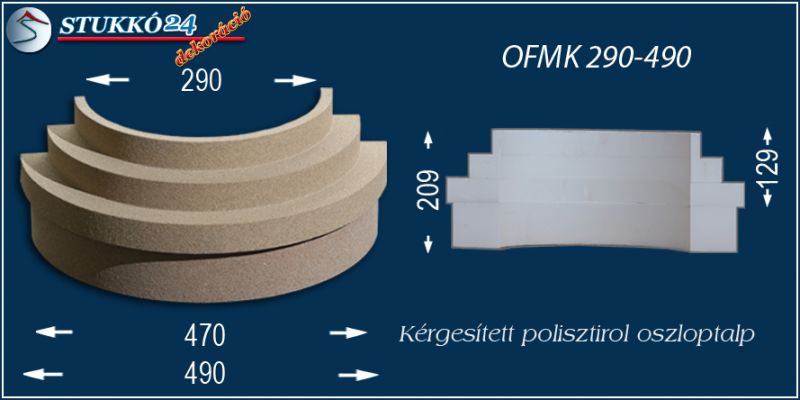 Oszloptalp kvarchomok-műgyanta bevonattal OFMK 290/490