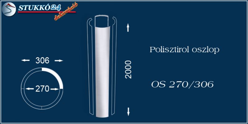 Sima felületű polisztirol oszloptest OS 270/306