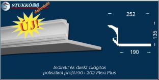 Direkt spot és indirekt LED világítás Budapest polisztirol stukkó 190+202 PLEXI PLUS