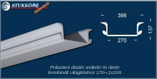 Debrecen polisztirol profil mennyezeti direkt és indirekt világítás kiépítéséhez 270+2x205