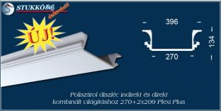 Spot lámpa, LED szalag világítástechnika polisztirol stukkó Győr 270+2x209 PLEXI PLUS