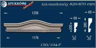 Kérgesített timpanon, polisztirol dekoráció, 150/104 F 820-870