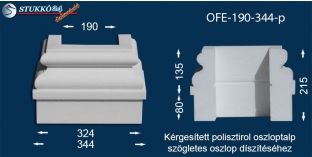 Kérgesített polisztirol oszlopláb, oszloptalp, OFE-190-344-p