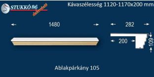 Kérgesített párkány, ablakstukkó, 105 1120-1170-200