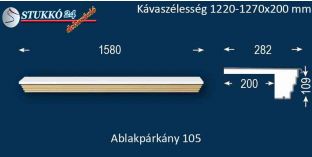 Kérgesített párkány, ablakstukkó, 105 1220-1270-200