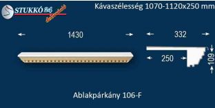 Ablakpárkány, polisztirol stukkó, 106F 1070-1120-250