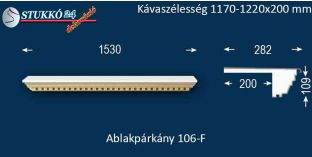Ablakpárkány, polisztirol stukkó, 106F 1170-1220-200