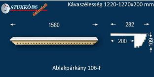 Ablakpárkány, polisztirol stukkó, 106F 1220-1270-200
