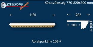 Ablakpárkány, polisztirol stukkó, 106F 770-820-200