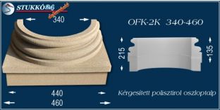 Kérgesített polisztirol oszloptalp klasszikus OFK-2K 340/460-p