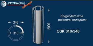 Sima polisztirol oszloptest kérgesítve OSK 310/346