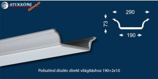 Polisztirol díszléc direkt világításhoz Érd 190+2x10