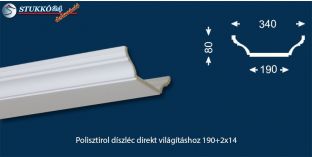 Polisztirol díszléc direkt világításhoz Dombóvár 190+2x14