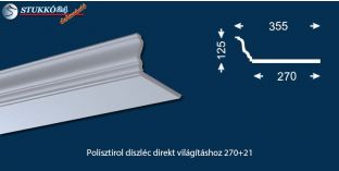 Polisztirol díszléc direkt világításhoz Abony 270+21