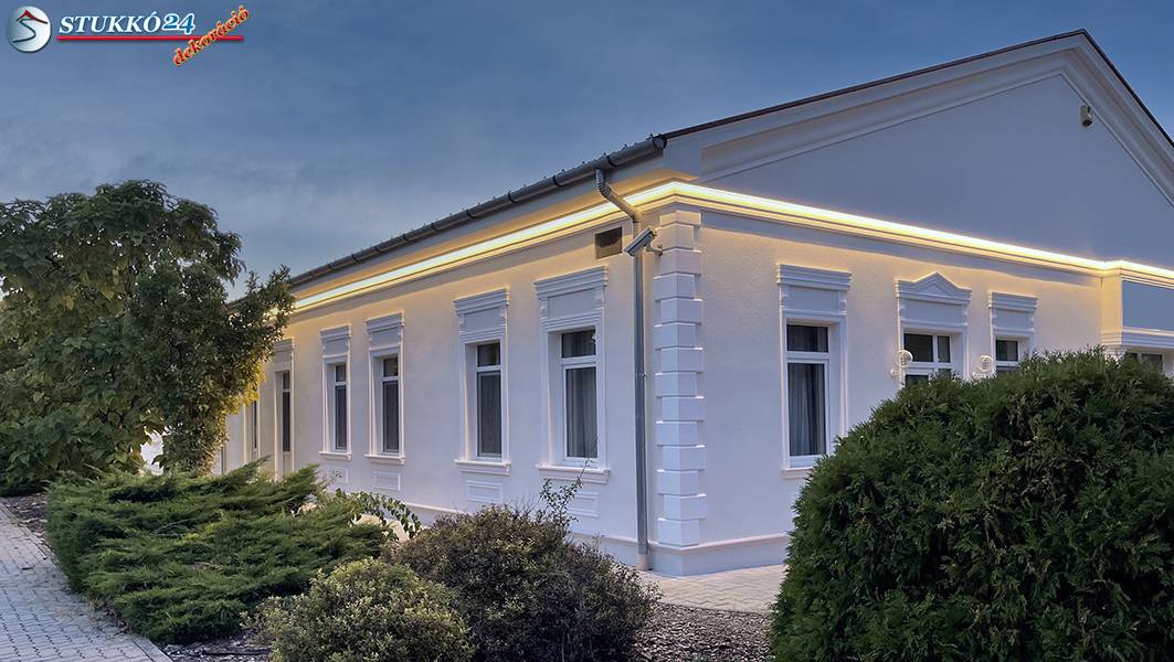 Kültéri LED stukkó homlokzati rejtett világítás kialakításához