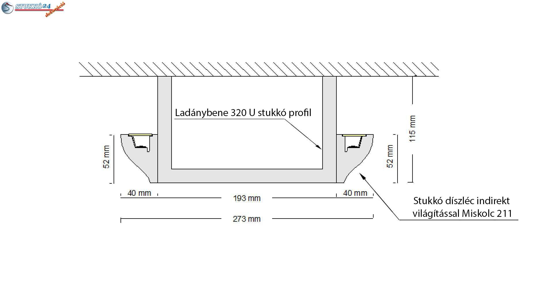 Polisztirol stukkó világítástechnika Ladánybene 320 U