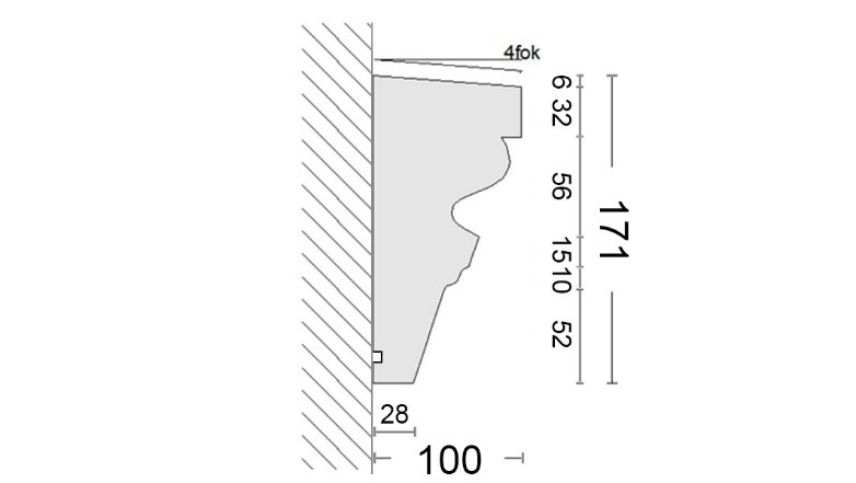 Körmend 163 kültéri stukkó metszeti rajza Körmend 163 kültéri stukkó metszeti rajzac