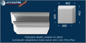Spot izzó és led rejtett világítás polisztirol profil Budapest külső sarok 400+202 PLEXI PLUS