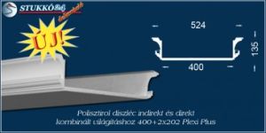 Spot izzó és LED rejtett világítás polisztirol profil Budapest 400+202 PLEXI PLUS