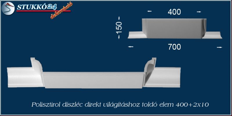 Led spot izzó világítás polisztirol stukkó Érd toldó elem 400+2x10