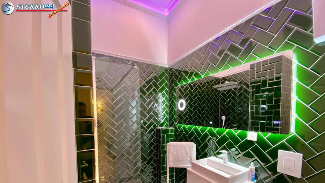 Fürdőszoba dekoráció és berendezési ötletek polisztirol díszléccel