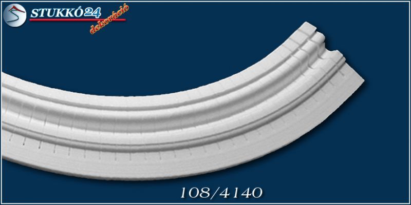 Budapest 108 homlokzati díszléc, külső ívre hajlítható stukkó