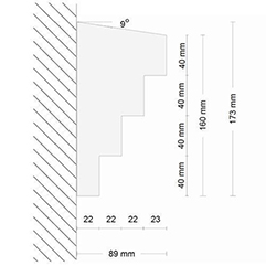 Göd 129 homlokzati profil metszeti rajza