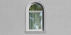Homlokzati stukkó profilok íves ablakformákhoz